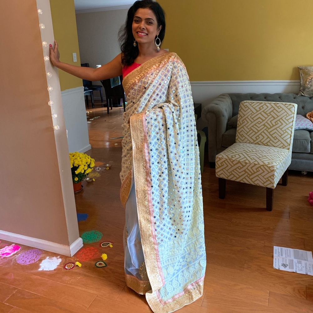 Bollywood mirror saree